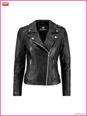 Lambskin Leather Jacket Biker Motorcycle Zip-Up Moto Coat